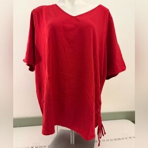Belle by Kim Gravel Red Short Sleeve Top